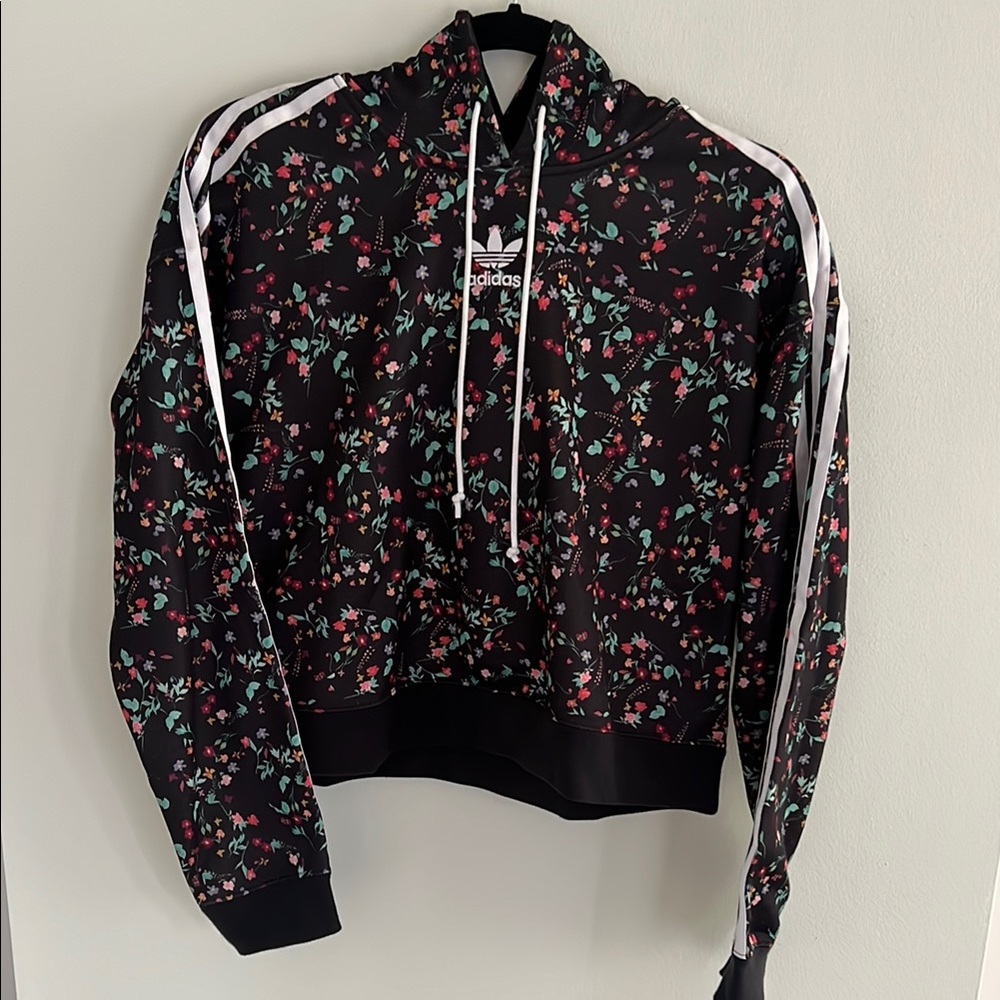 Adidas Black Floral Hoodie